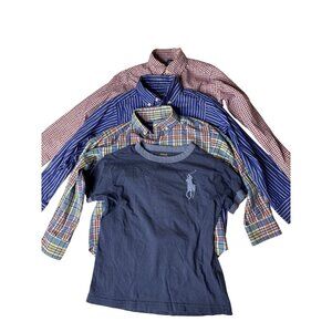 Ralph Lauren Boys Size 5 Shirt Bundle - 2 Plaid Button-Downs 1 Striped Shirt & 1